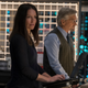 Evangeline Lilly as Hope Van Dyne and Michael Douglas as Hank Pym in Ant-Man and the Wasp.